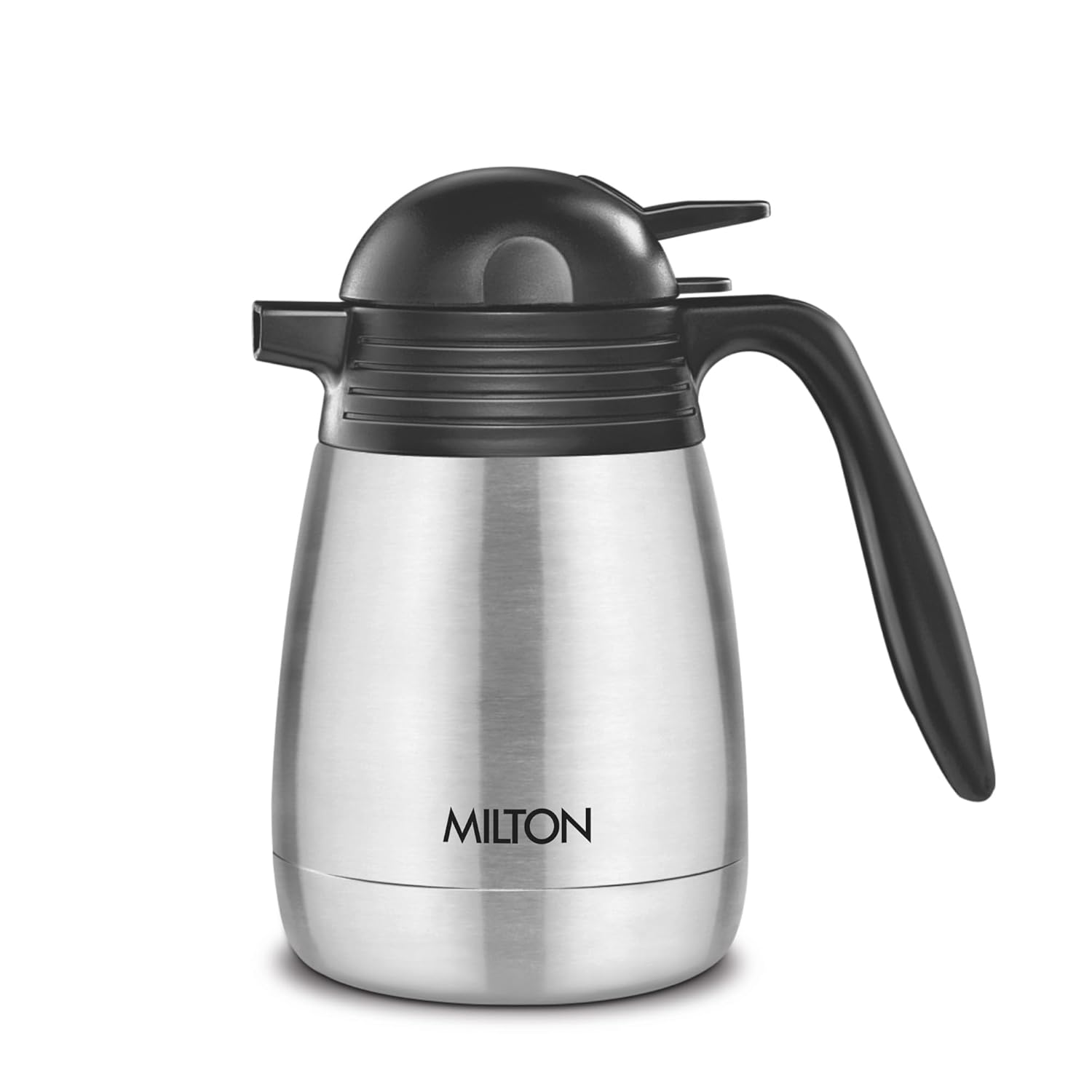 Milton 600ml Thermosteel Carafe Flask | Double Walled Vacuum Insulated | Hot & Cold 24 Hours | Leak Proof Stainless Steel Coffee/Tea Carafe | Silver