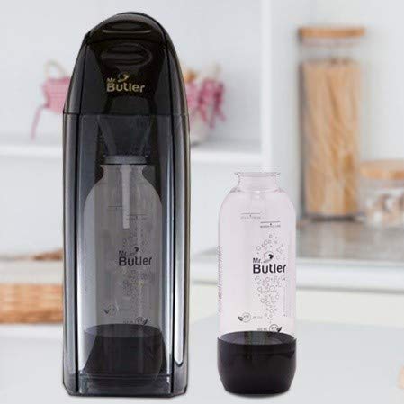 Mr. Butler Italia Soda Maker Black | Home Sparkling Water & Soda Maker | CO2 Cylinder Included | Compact Beverage Carbonator