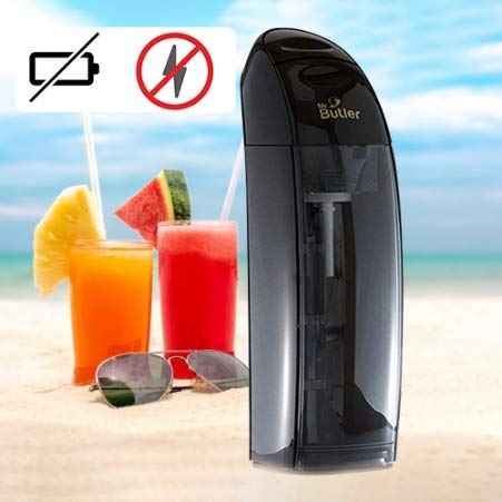 Mr. Butler Italia Soda Maker Black | Home Sparkling Water & Soda Maker | CO2 Cylinder Included | Compact Beverage Carbonator