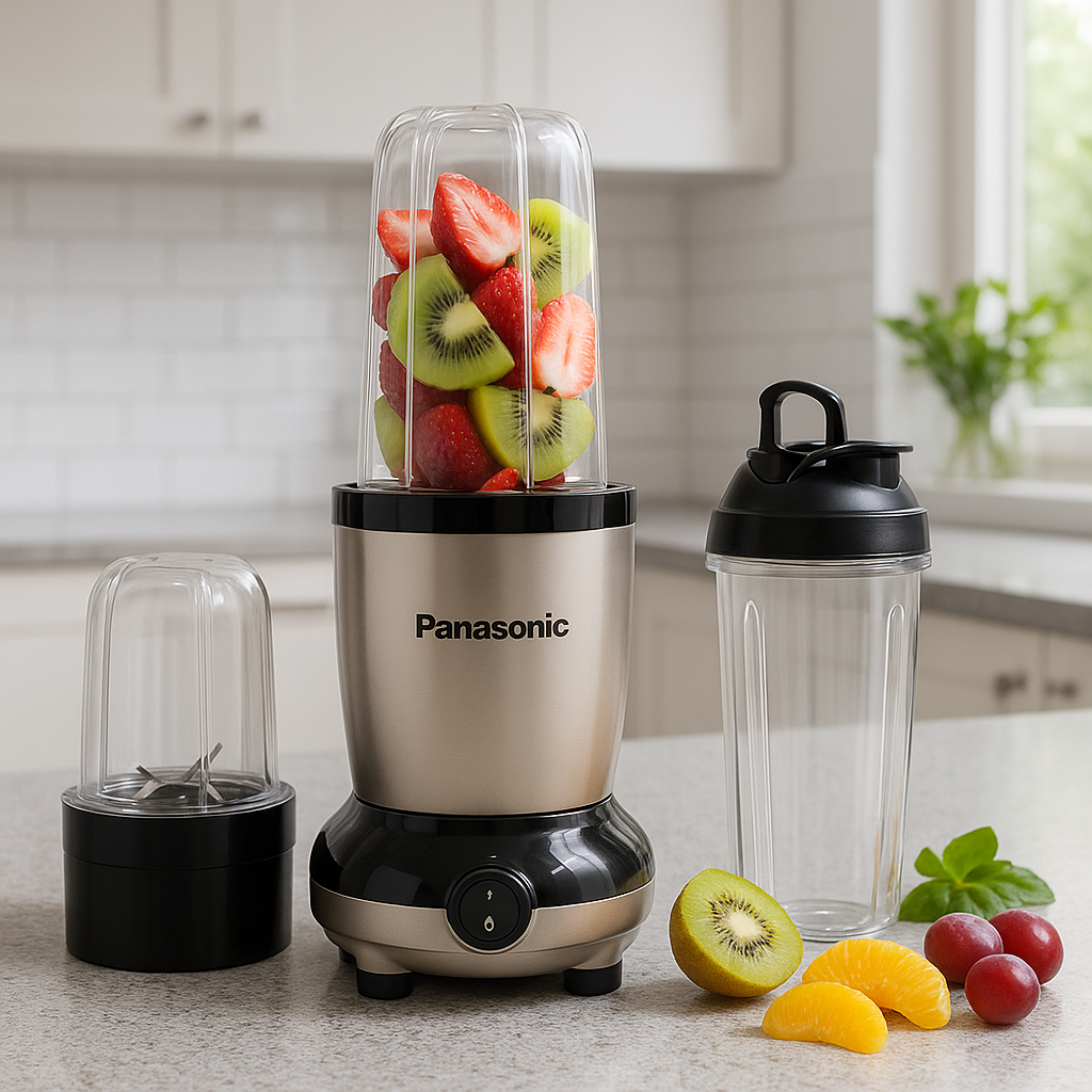 Panasonic Nutriturbo 600W Hand Blender with 3 Jars | Juicer Mixer Grinder | Copper Motor | Stainless Steel Blades | Multipurpose Kitchen Appliance